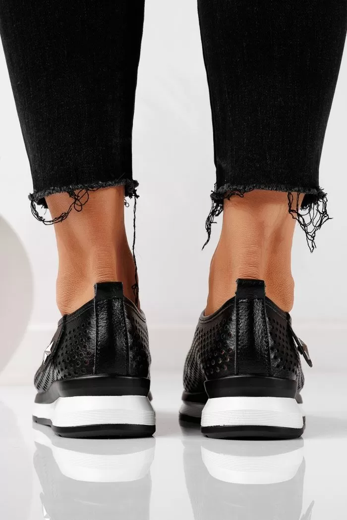 Pantofi casual dama negri din piele naturala Lidia #21556