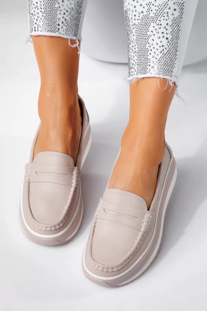 Pantofi casual dama mov din piele naturala Olivia #21560
