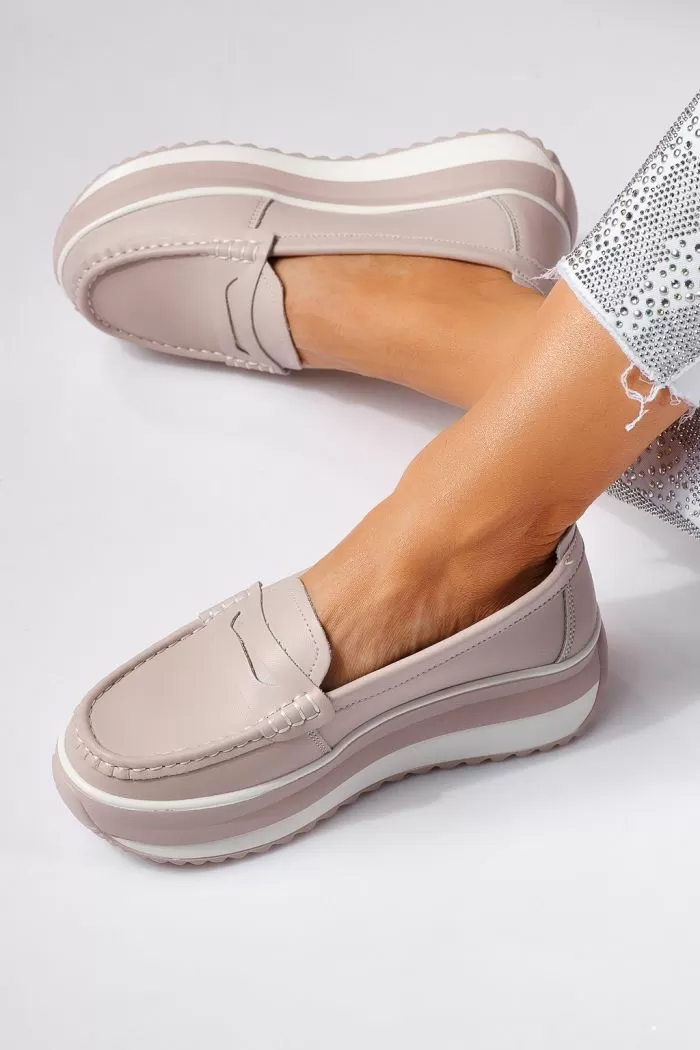 Pantofi casual dama mov din piele naturala Olivia #21560