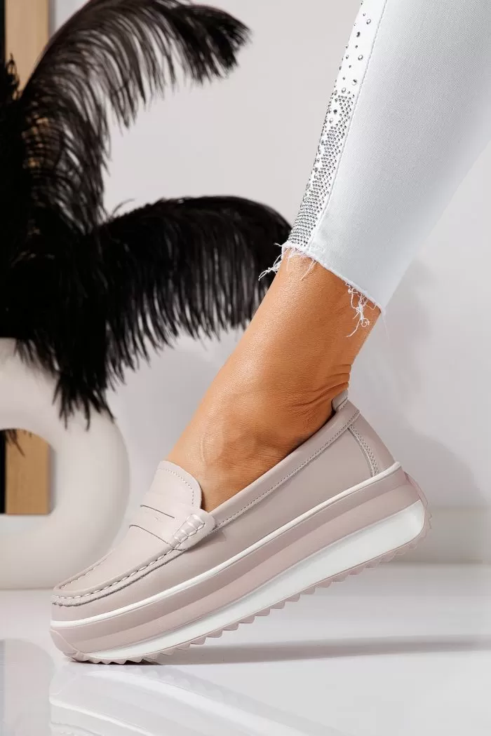 Pantofi casual dama mov din piele naturala Olivia #21560
