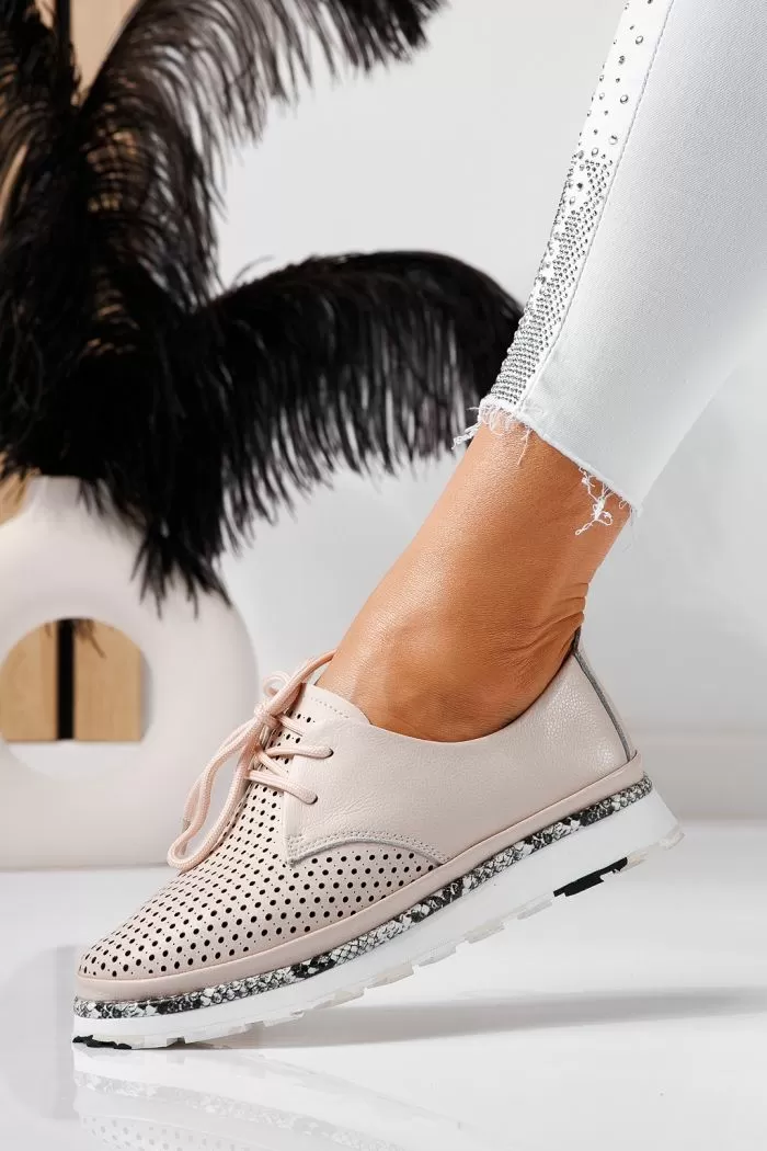 Pantofi casual dama roz din piele naturala Ada #21569