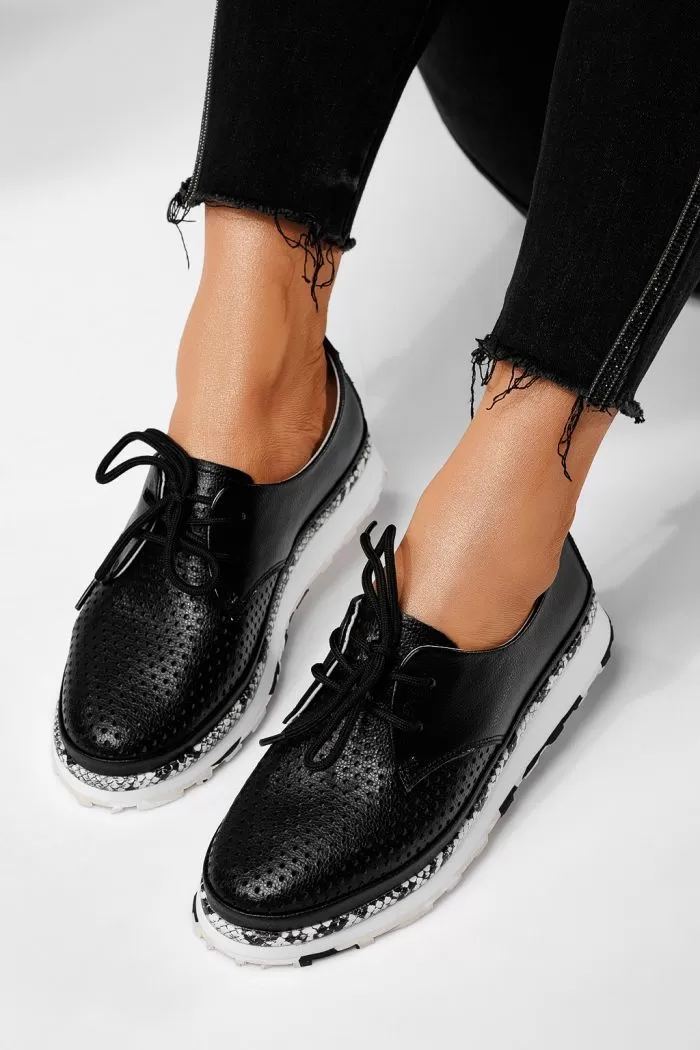 Pantofi casual dama negri din piele naturala Ada #21573