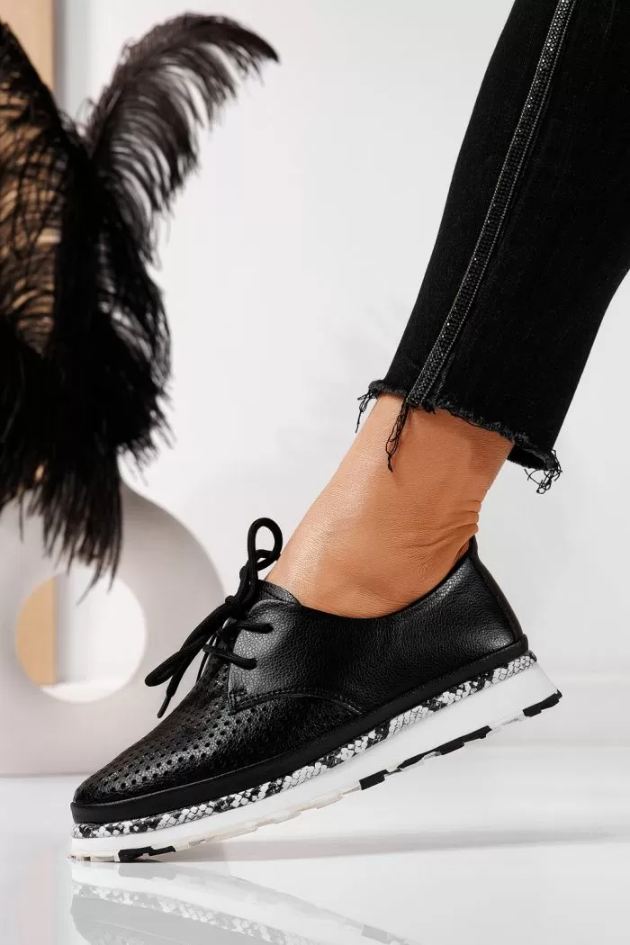 Pantofi casual dama negri din piele naturala Ada #21573