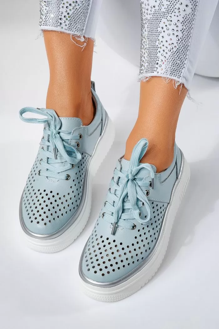 Pantofi casual dama albastri din piele naturala Alida #21581