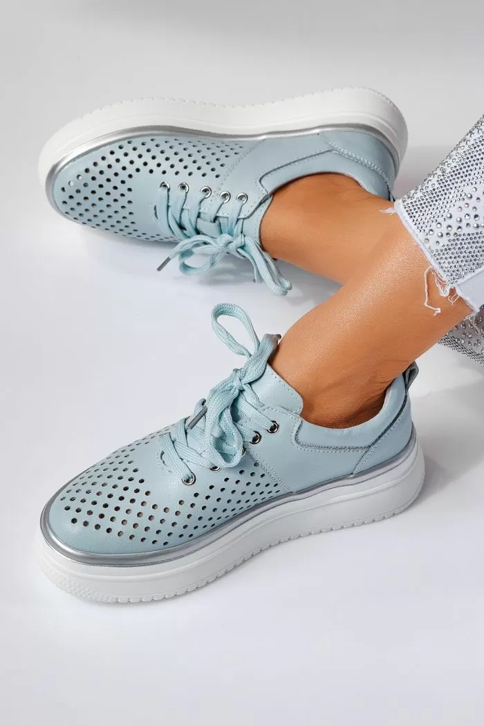 Pantofi casual dama albastri din piele naturala Alida #21581