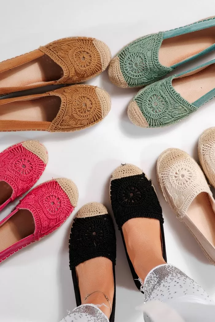 Espadrile dama maro din piele ecologica intoarsa Emma #21615