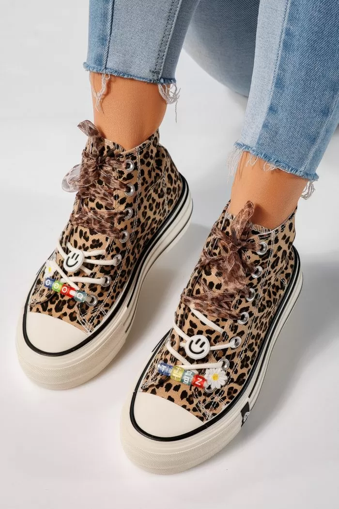 Adidasi dama leopard din material textil Mia #21626