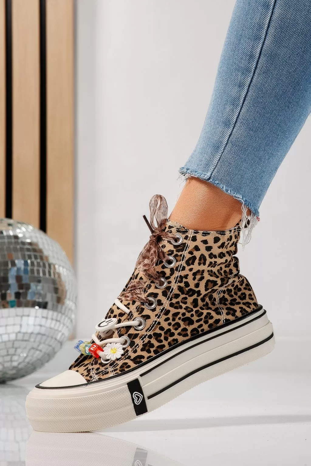 Adidasi dama leopard din material textil Mia #21626