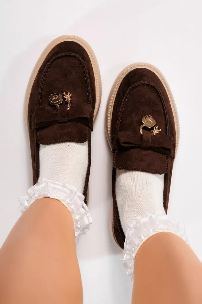 Pantofi casual dama maro din piele ecologica intoarsa Betsy #21636