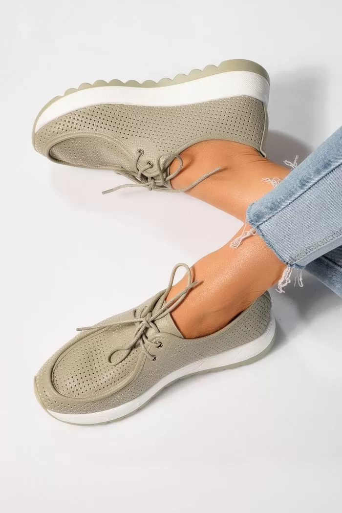 Pantofi casual dama verzi din piele ecologica Kiara #21640