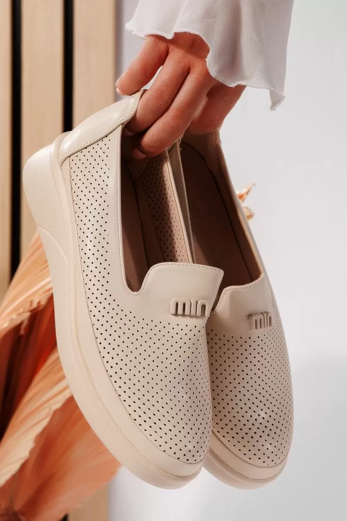 Pantofi casual dama bej din piele ecologica Janet #21646