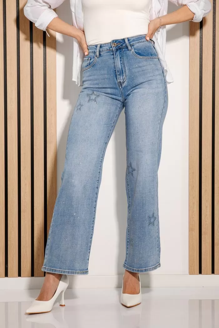 Blugi Evazati Dama Amira Albastri #A1002