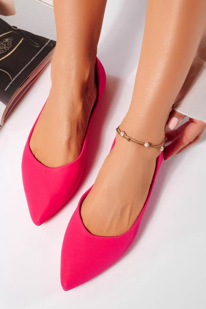 Balerini dama fucsia din piele ecologica Rizki #21664