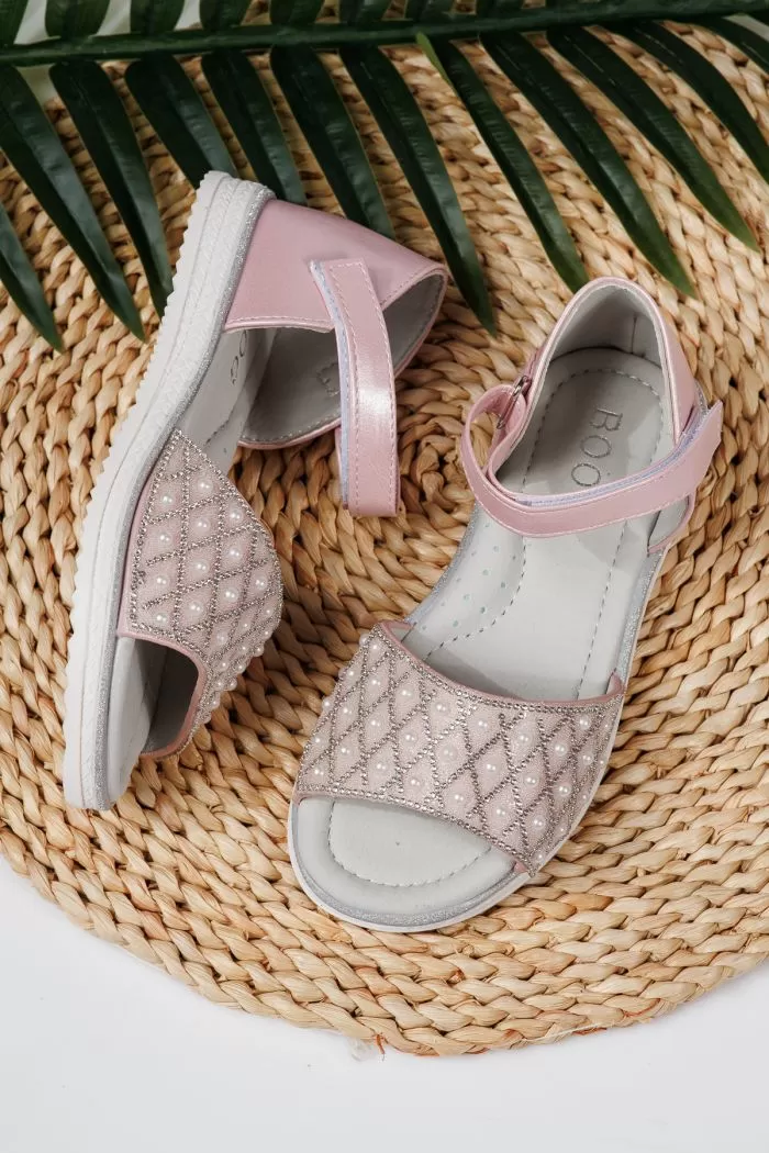 Sandale fete roz din piele ecologica Liriel2 #21717