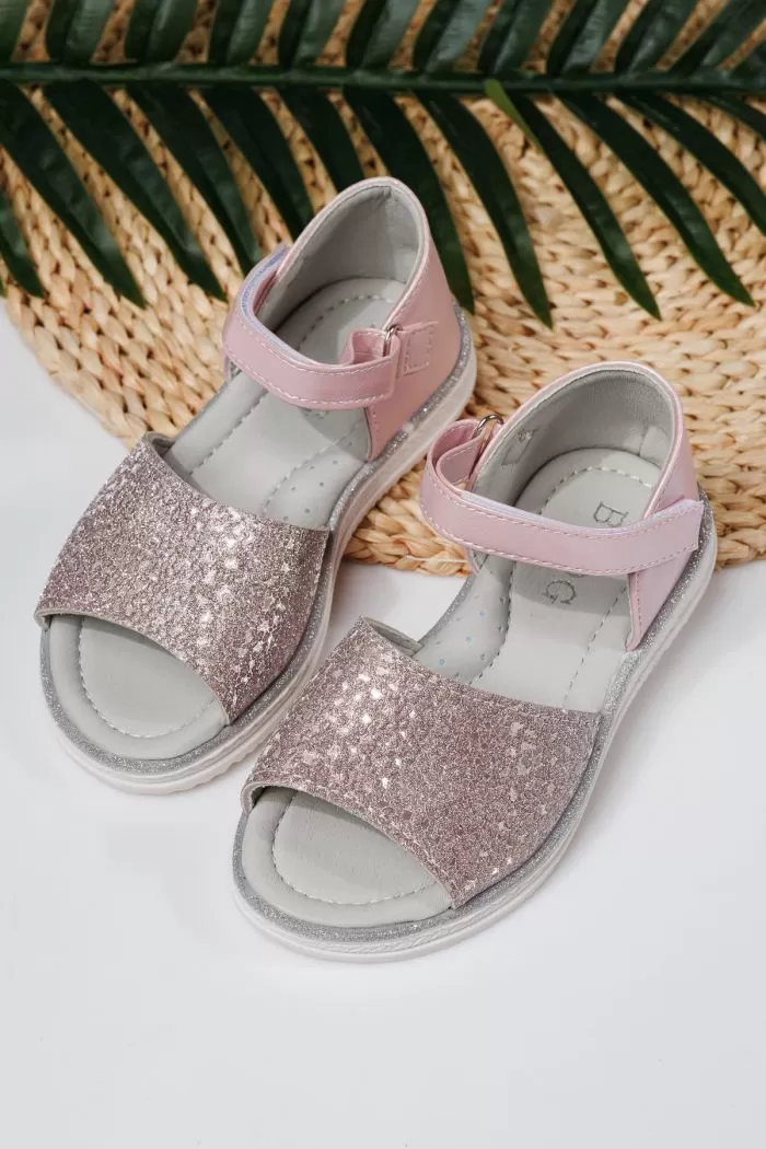 Sandale fete roz din piele ecologica Eleri2 #21723