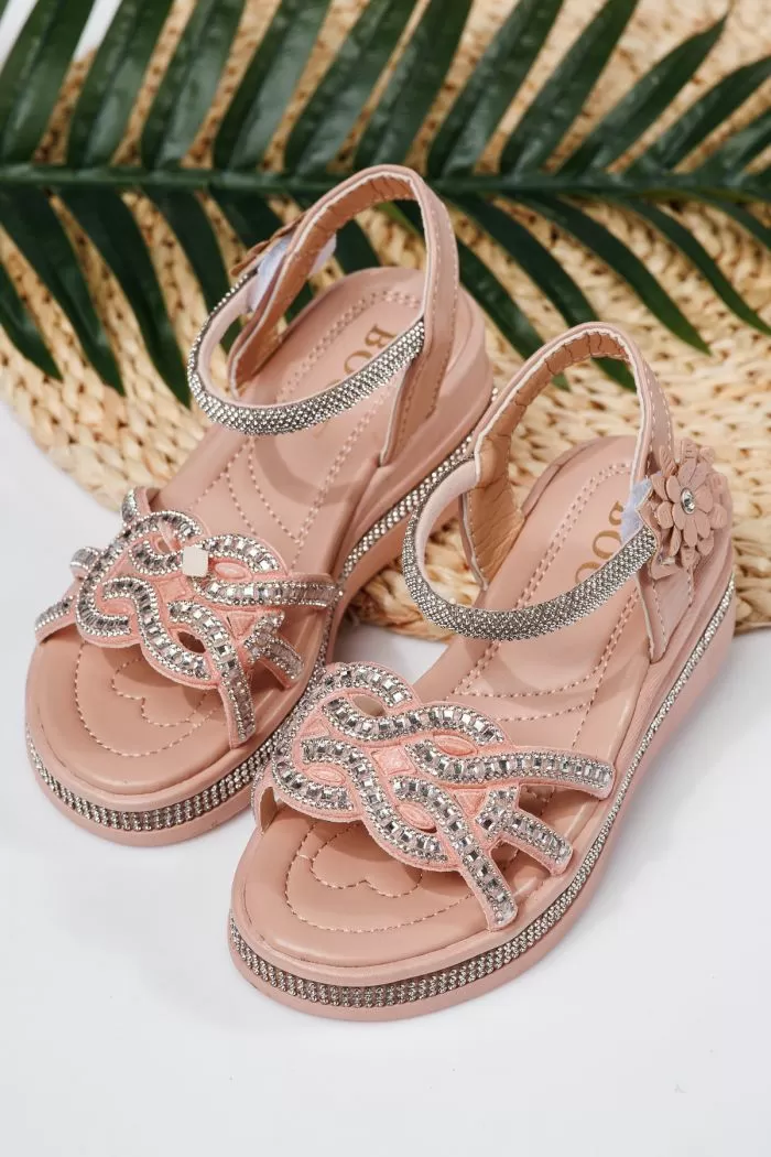 Sandale fete roz din piele ecologica Lilith2 #21753