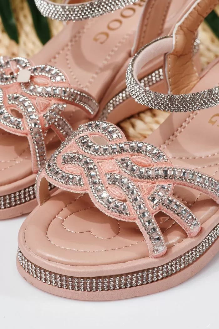 Sandale fete roz din piele ecologica Lilith2 #21753