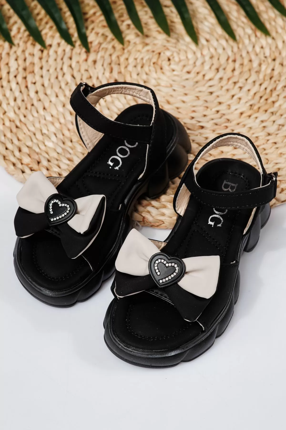 Sandale fete negre din piele ecologica Aria2 #21765