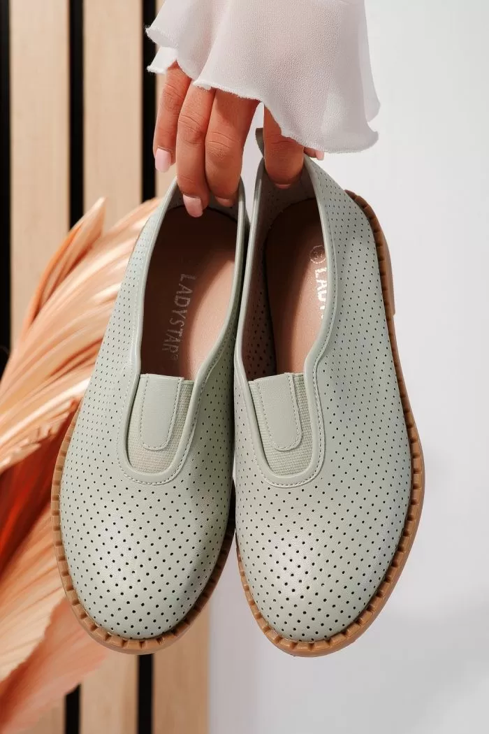 Pantofi casual dama verzi din piele ecologica Melek #21817