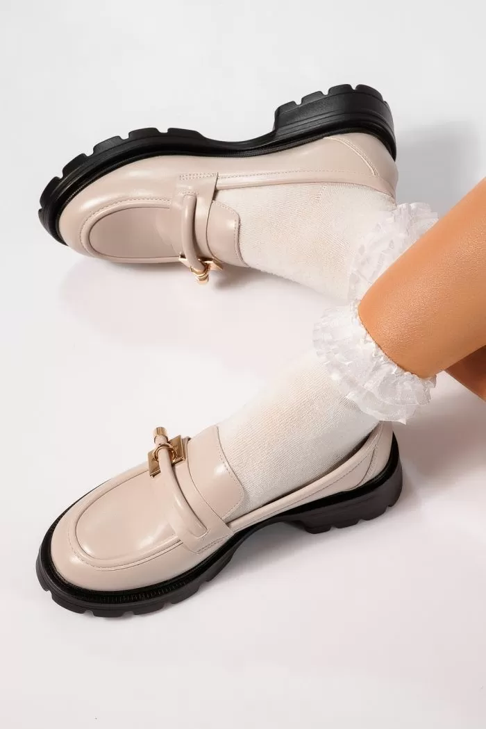 Pantofi casual dama bej din piele ecologica Zehra #21822