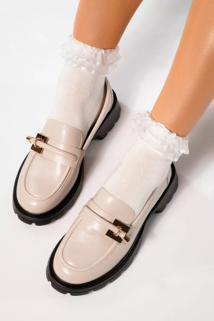 Pantofi casual dama bej din piele ecologica Zehra #21822