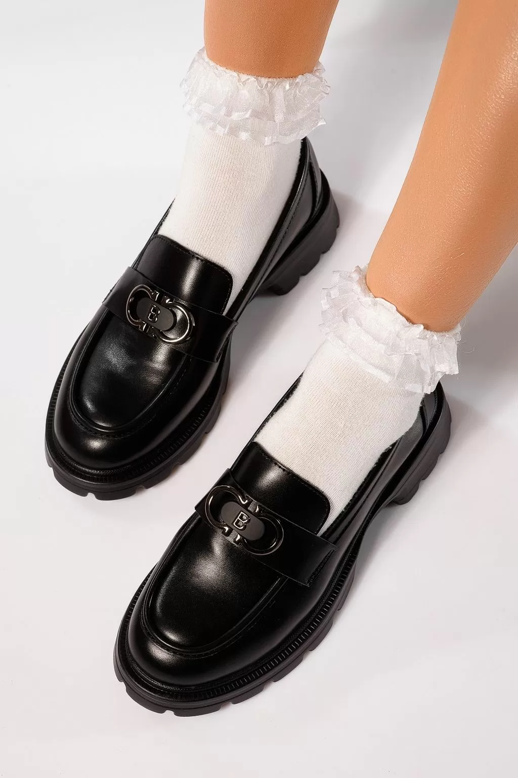 Pantofi casual dama negri din piele ecologica Nuray #21826