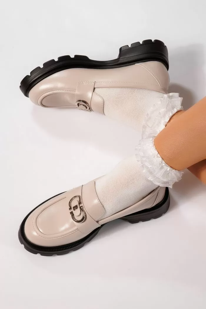 Pantofi casual dama bej din piele ecologica Nuray #21827