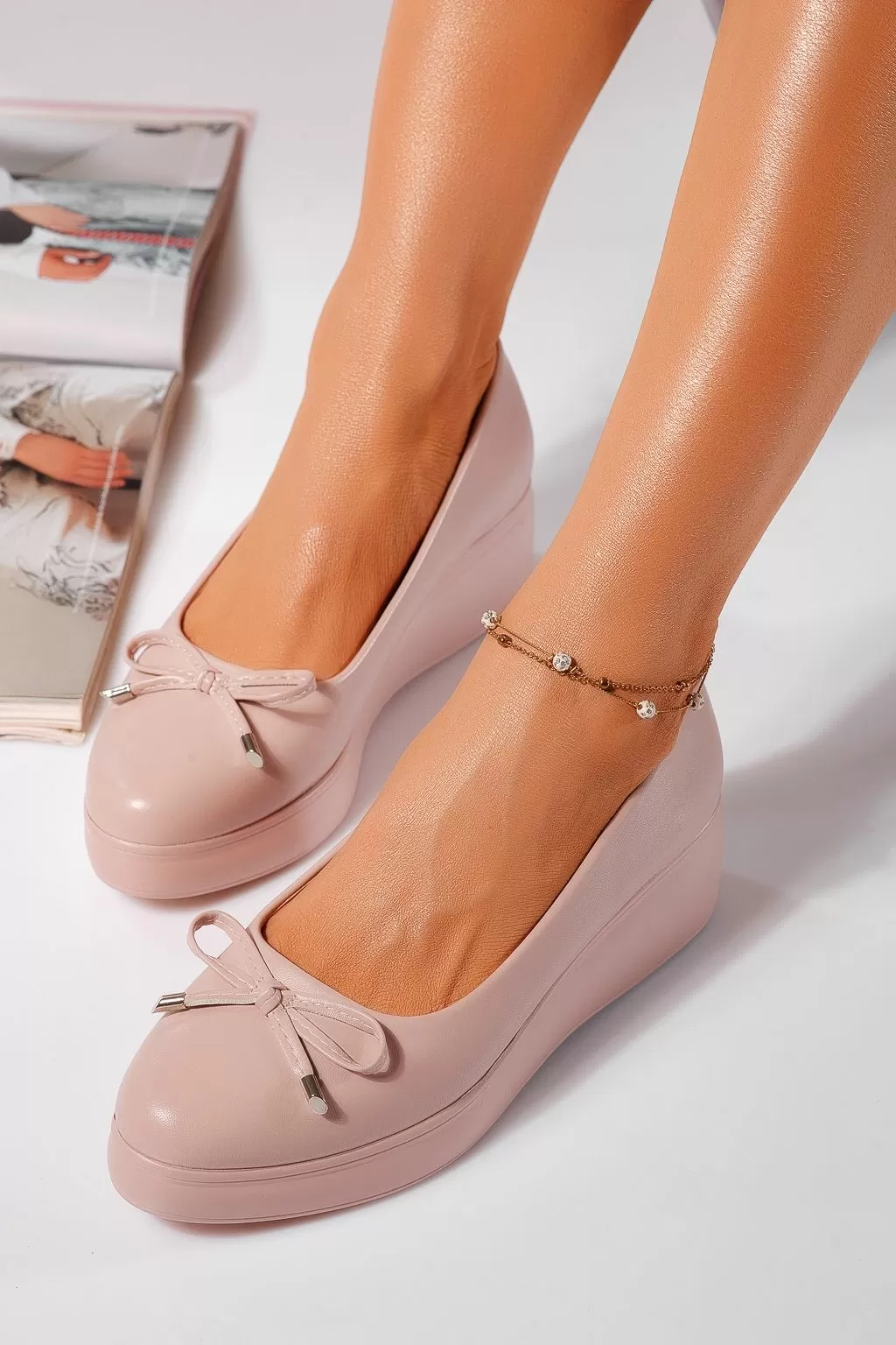 Pantofi casual dama bej din piele ecologica Vera #21838