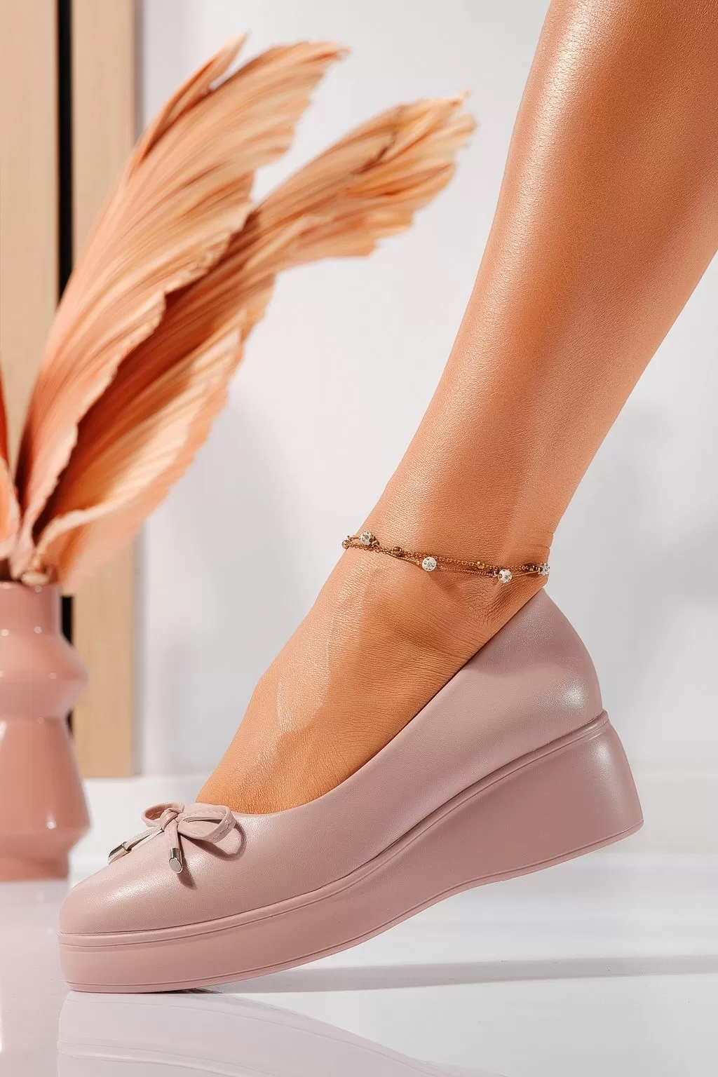 Pantofi casual dama bej din piele ecologica Vera #21838