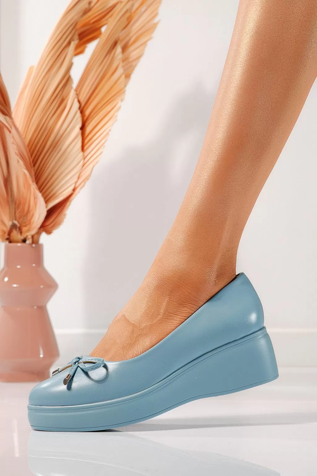 Pantofi casual dama albastri din piele ecologica Vera #21842