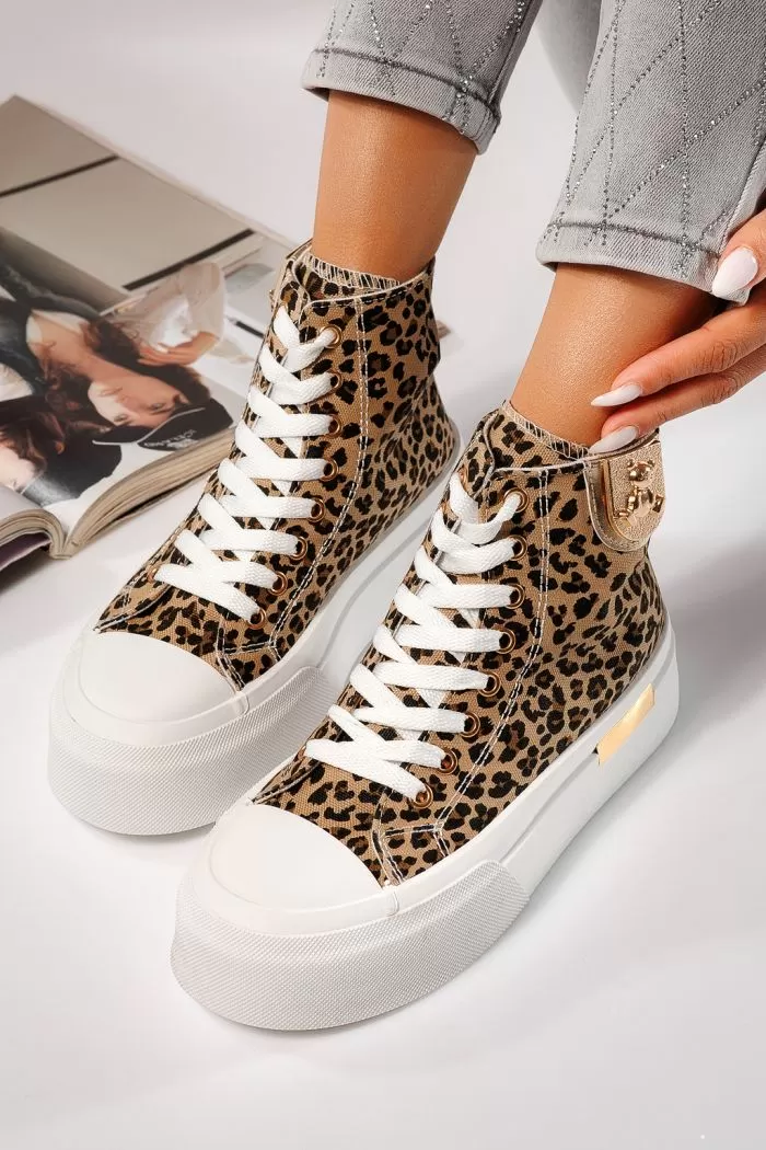 Adidasi dama leopard din material textil Perla #21845