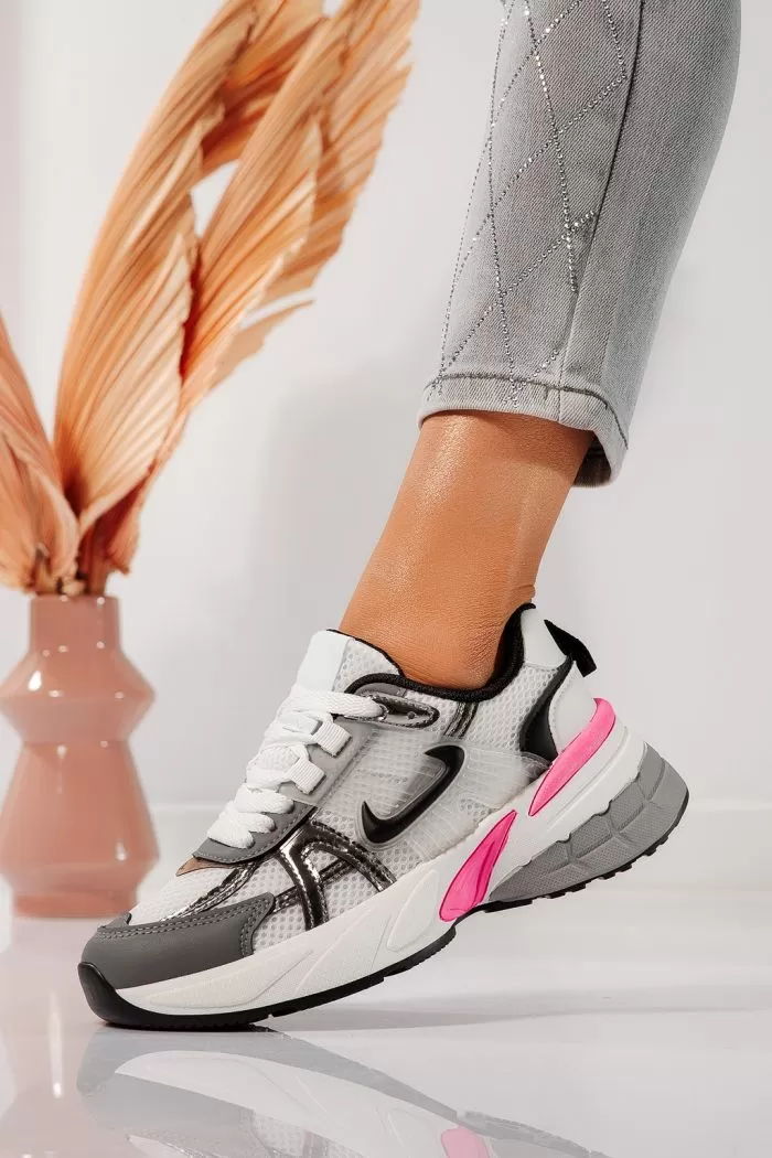 Adidasi dama albi din piele ecologica Amy #21846