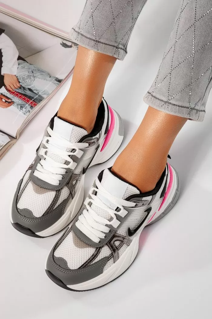 Adidasi dama albi din piele ecologica Amy #21846