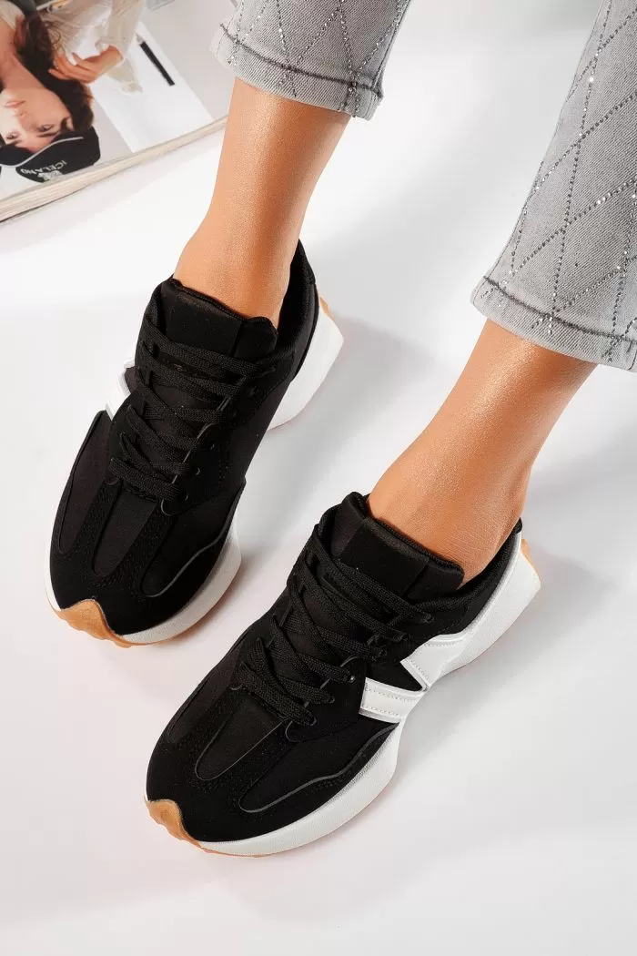 Adidasi dama negri din piele ecologica Clare #21856