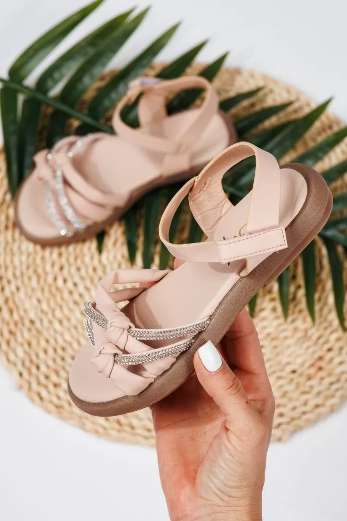 Sandale fete roz din piele ecologica Agatha #21871