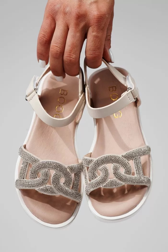 Sandale fete bej din piele ecologica Adina2 #21877