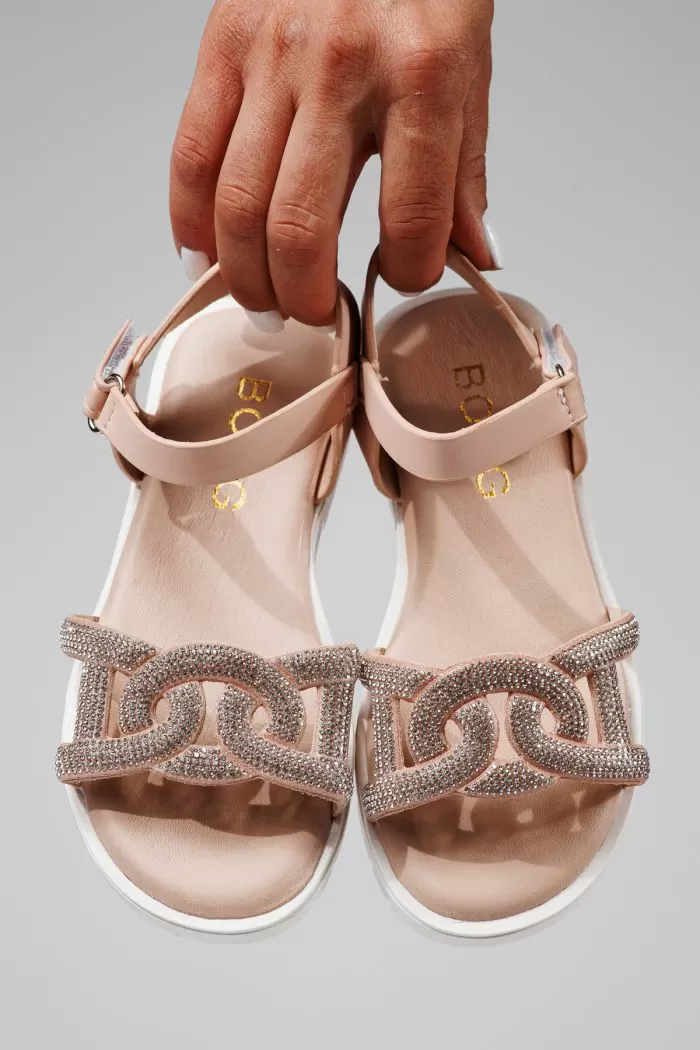 Sandale fete roz din piele ecologica Adina2 #21878