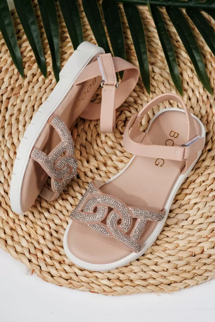 Sandale fete roz din piele ecologica Adina2 #21878