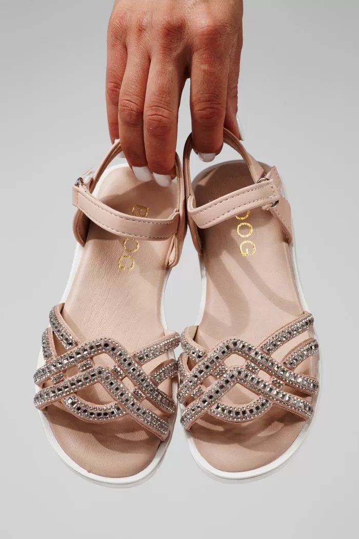 Sandale fete roz din piele ecologica Alegria2 #21884