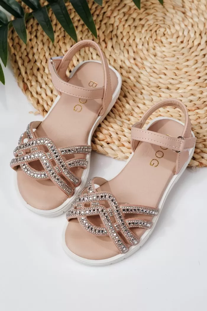 Sandale fete roz din piele ecologica Alegria2 #21884