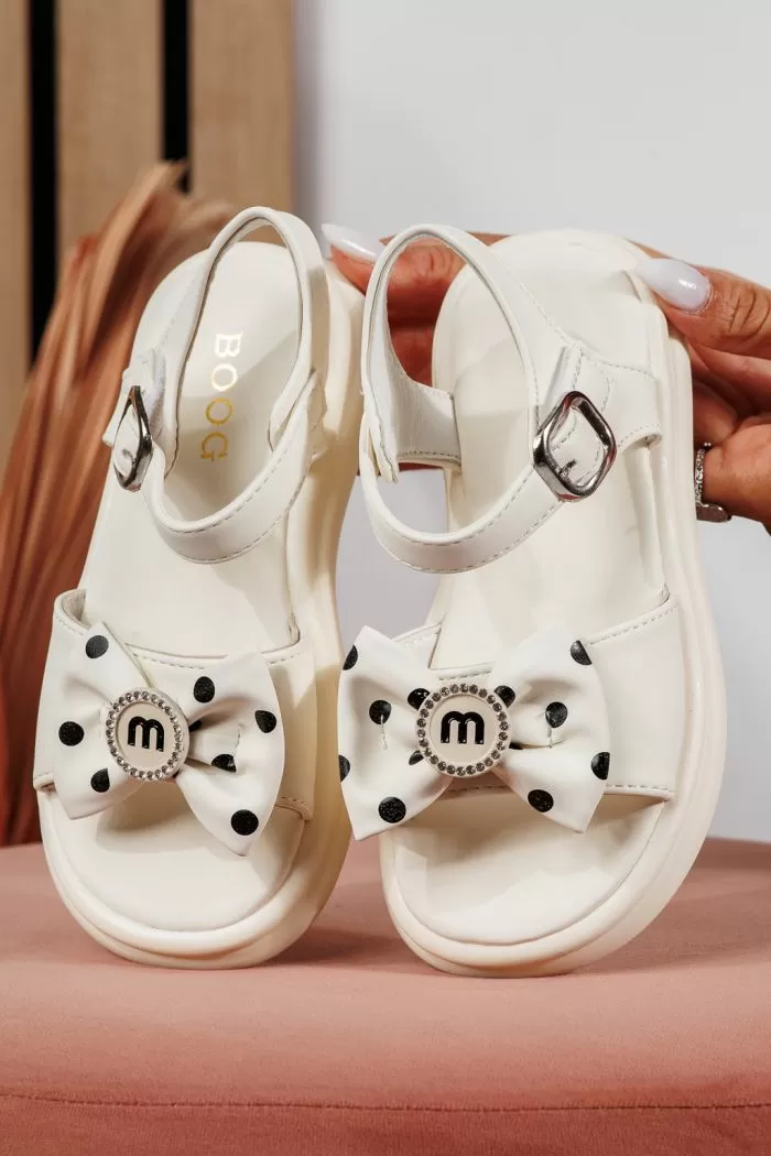 Sandale fete albe din piele ecologica Alice2 #21891