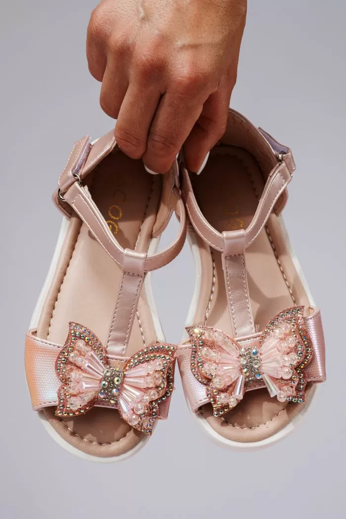 Sandale fete roz din piele ecologica Belinda #21921