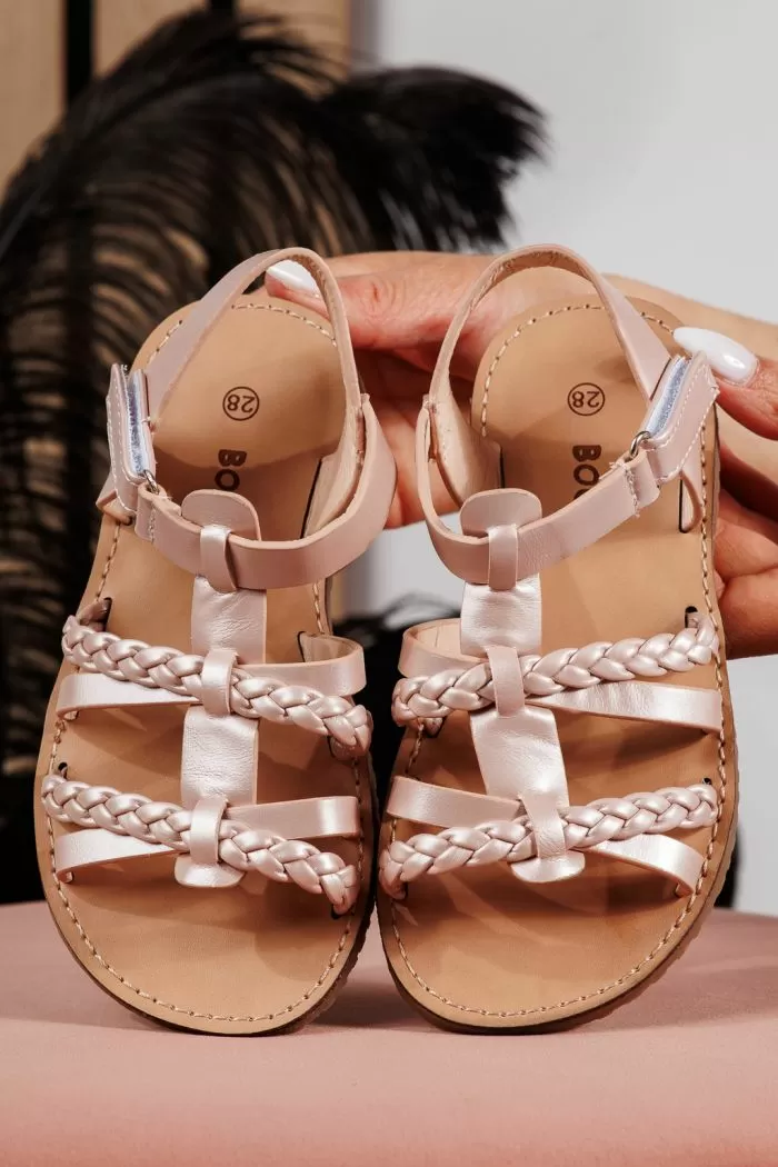 Sandale fete roz din piele ecologica Betsy #21922
