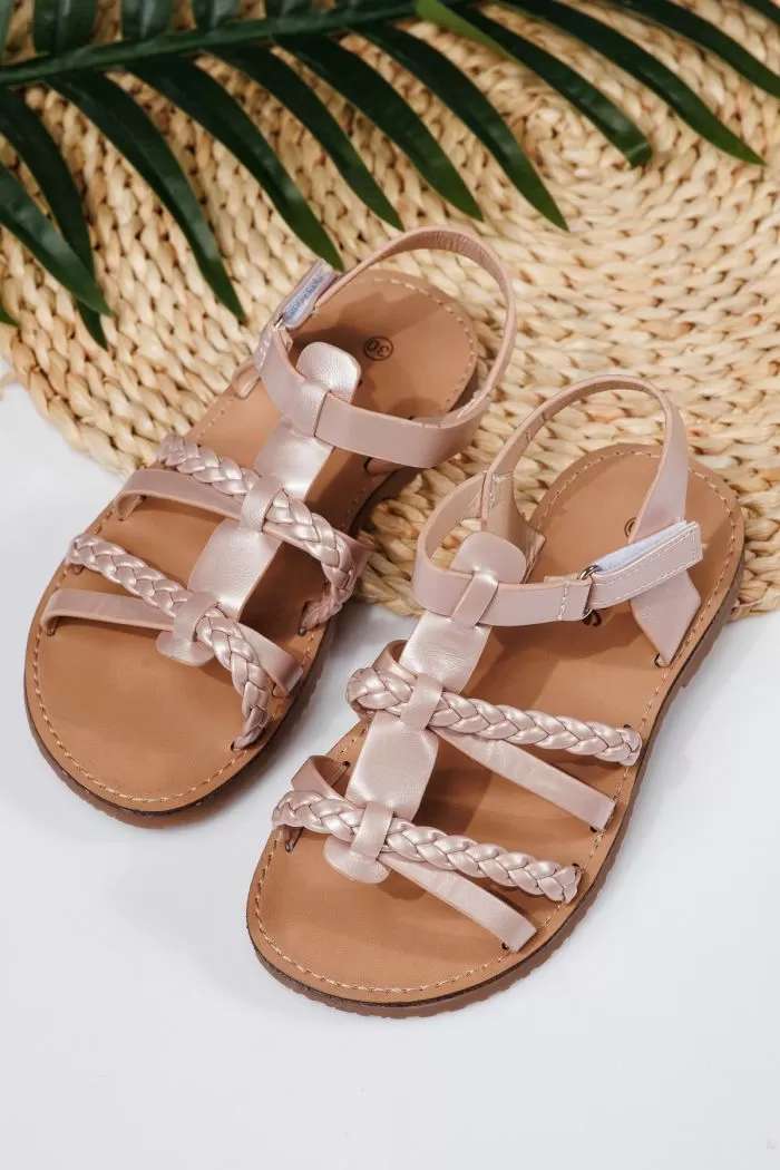 Sandale fete roz din piele ecologica Betsy #21922