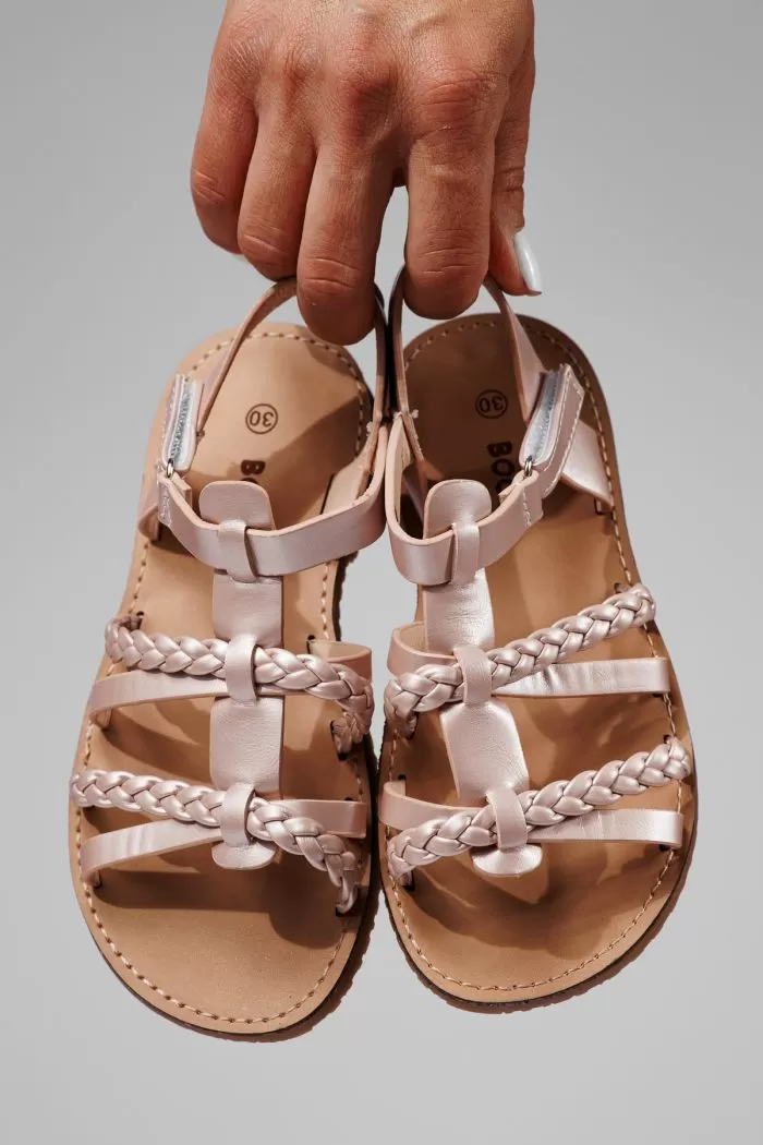 Sandale fete roz din piele ecologica Betsy2 #21925