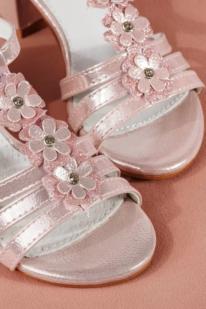 Sandale fete roz din piele ecologica Alina #21943