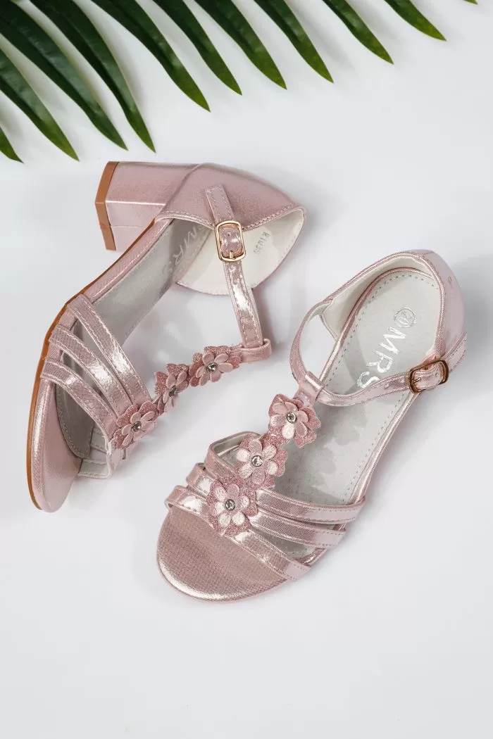 Sandale fete roz din piele ecologica Alina #21943