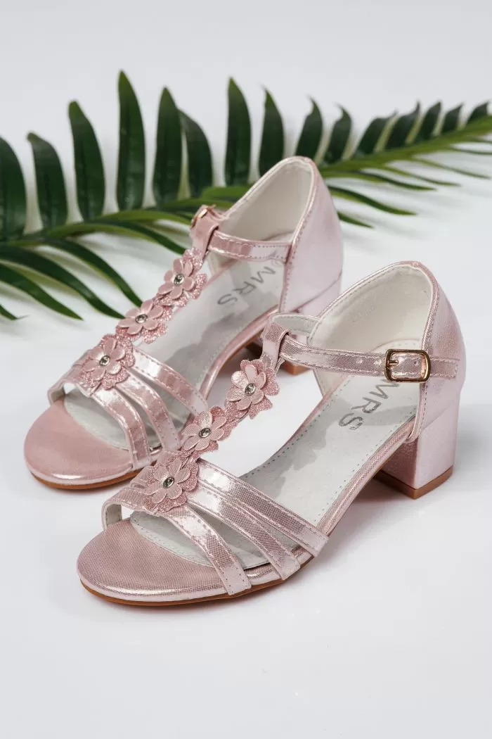 Sandale fete roz din piele ecologica Alina #21943
