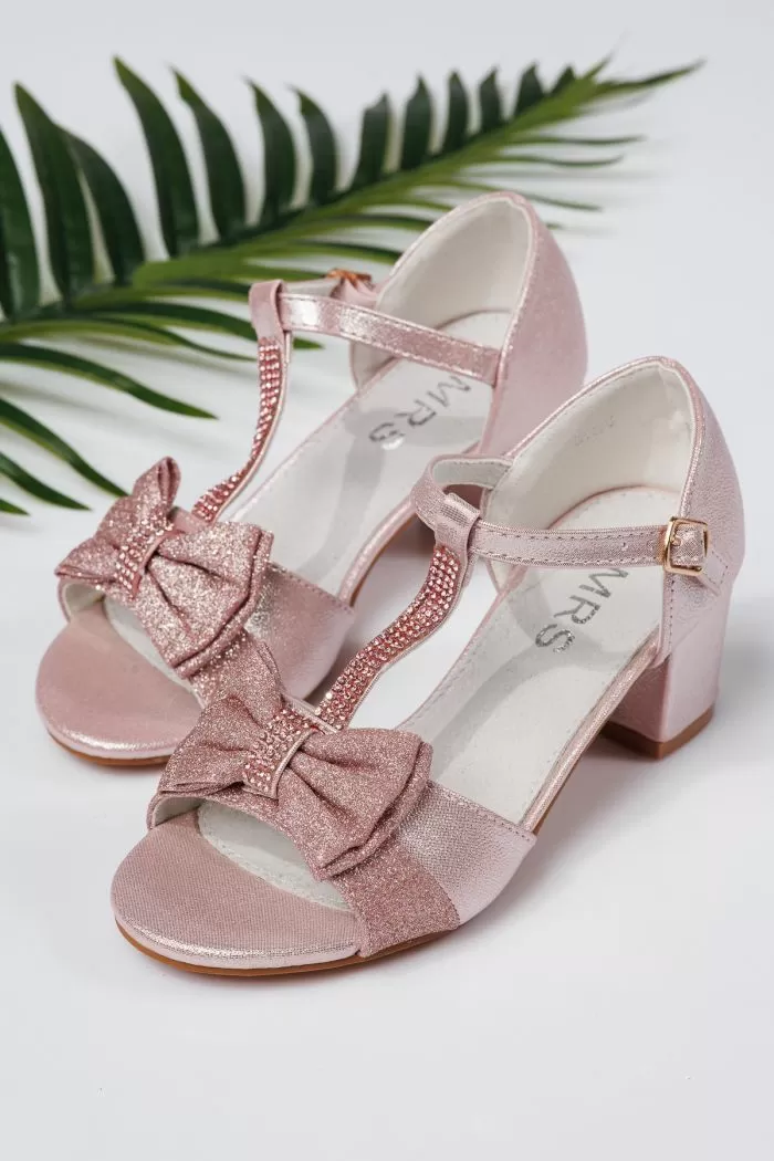 Sandale fete roz din piele ecologica Mona #21947