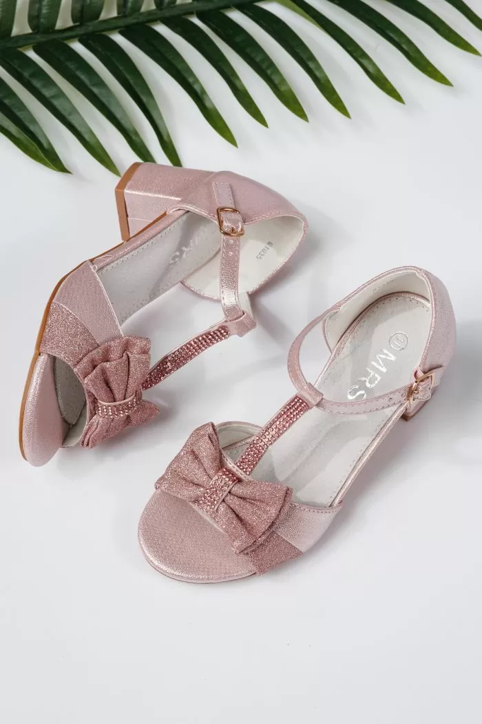 Sandale fete roz din piele ecologica Mona #21947
